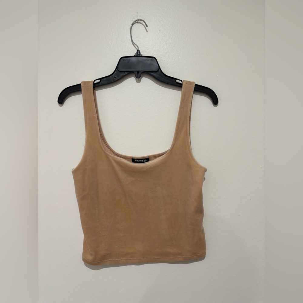 Express Beige Tank Crop Top